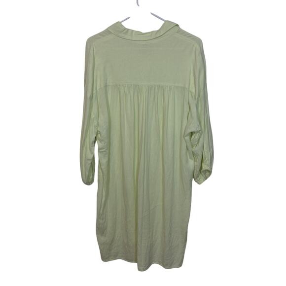 YFB Young Fabulous & Broke Lime Yellow Button Down Linen Blend Shirt Dress Sz S - Picture 9 of 10
